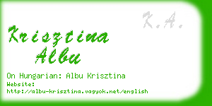 krisztina albu business card